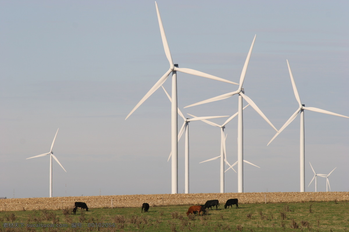 风车图片素材 工业生产 风车 风力电站 节能环保 现代科技