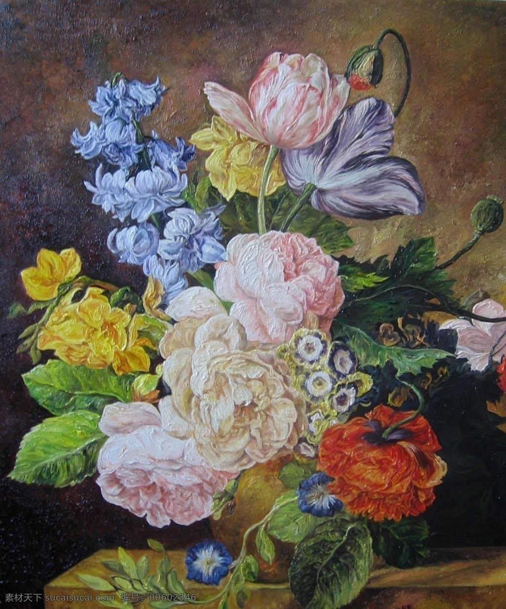 油画静物 油画 静物 花卉 花朵 绘画书法 文化艺术