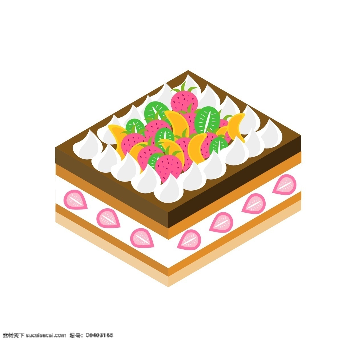 手绘 d 食物 蛋糕 甜点 商用 元素 甜品 图标 小清新 草莓 巧克力 2.5d