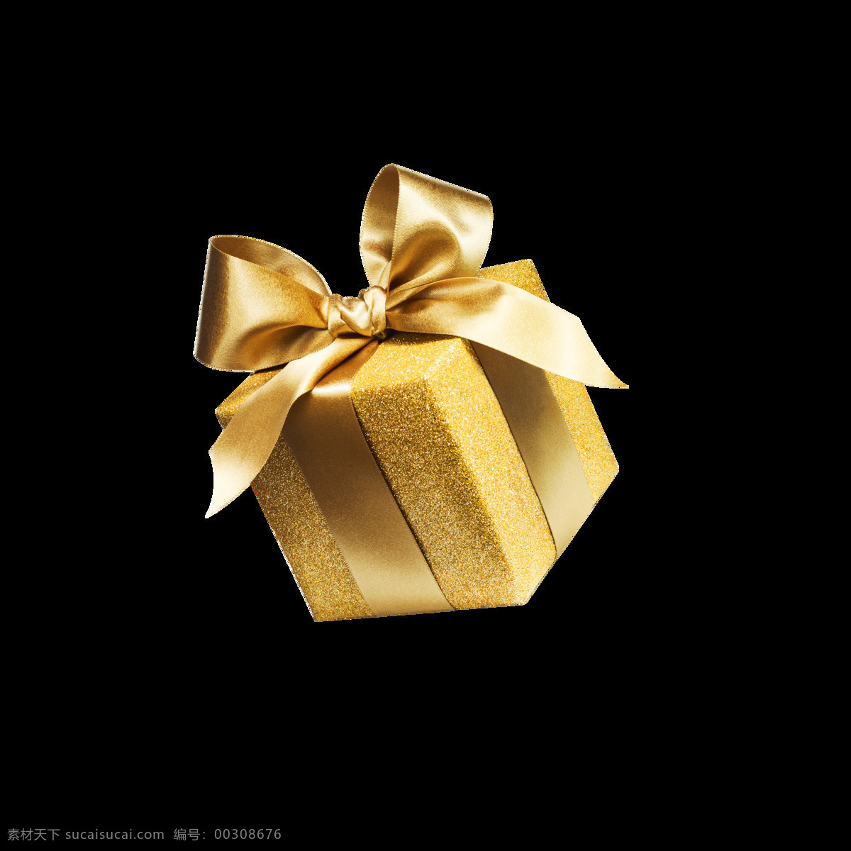 金色 质感 礼物 蝴蝶结 礼盒