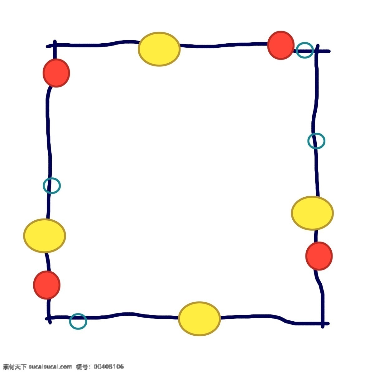 可爱 圆点 边框 装饰 正方形