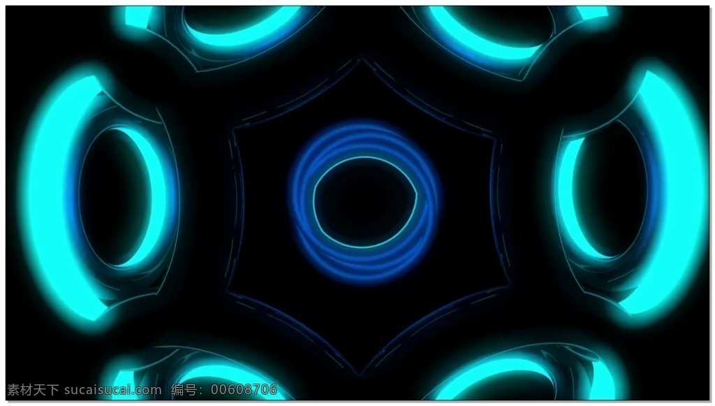 超 炫 连环 圈 视频 蓝色 激光 圆圈 科技 视频素材 动态视频素材