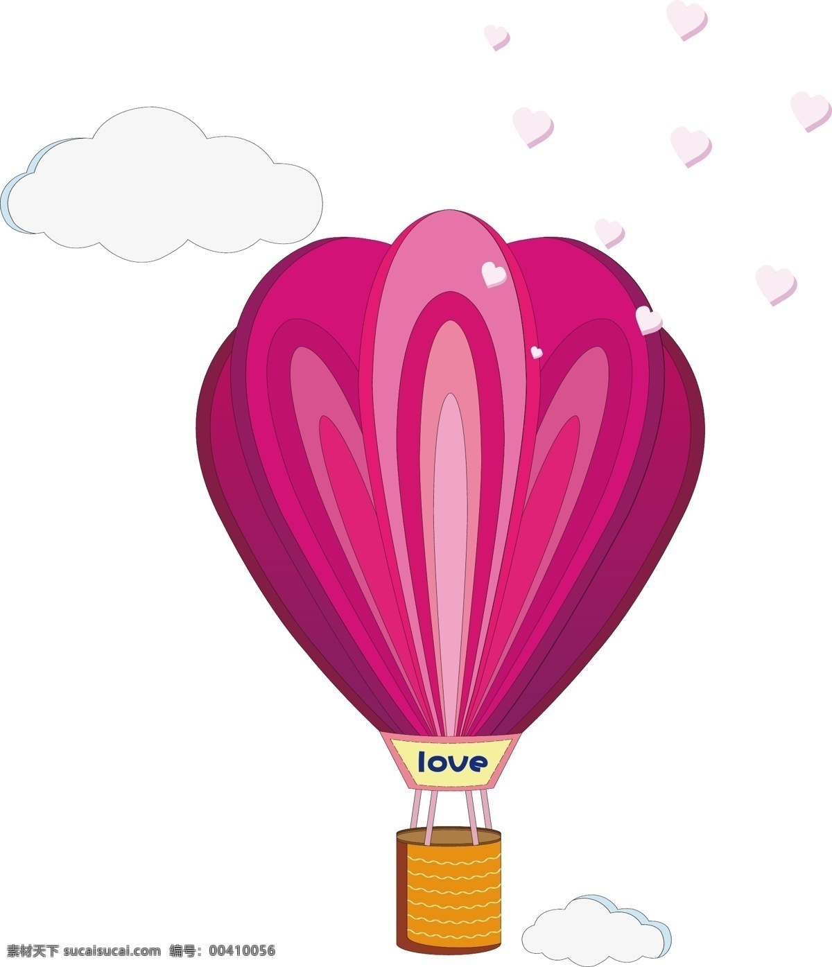 热气球 爱情 云朵 女性 情人节 求婚 告白 紫色 粉色 小清新 情侣约会 旅游 爱心