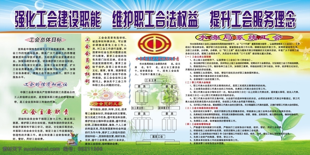 分层 发光 工会 工会标志 工会展板 红云 花 建设 展板 模板下载 职工 蓝色 绿叶 流程图 绿地 蓝天 源文件 其他展板设计