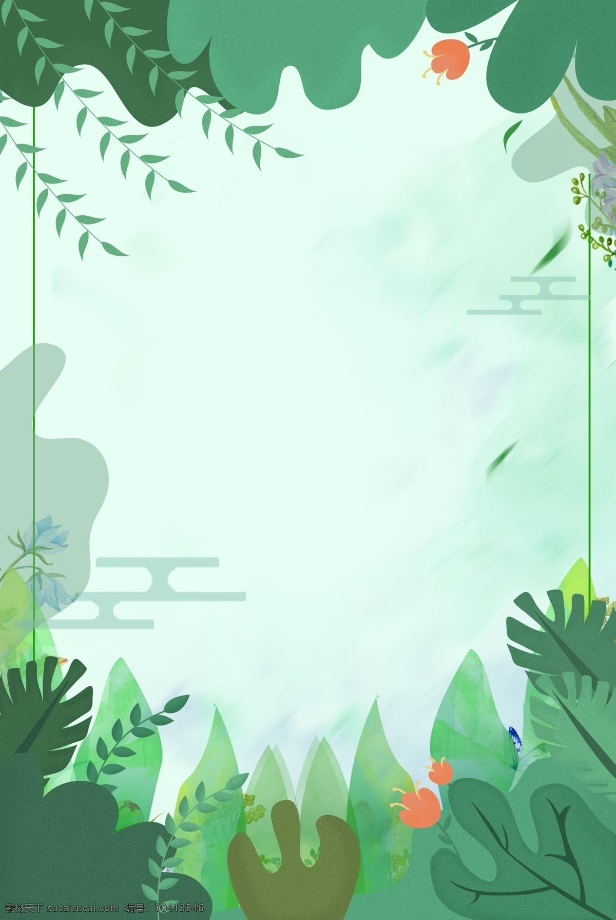 小清 新绿 植 边框 创意 背景 合成 小清新边框 电商 花卉边框 绿植 绿色 简约 春季