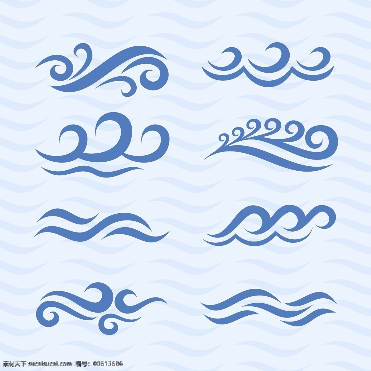 蓝色的海浪 纹理 蓝色 海浪