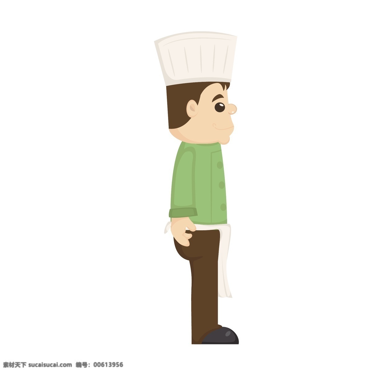 荷 厨师 侧面 站 姿 矢量 侧面站姿 站姿 卡通 卡通厨师 打荷 打荷厨师 打荷职业 角度姿势 绿色 绿色制服