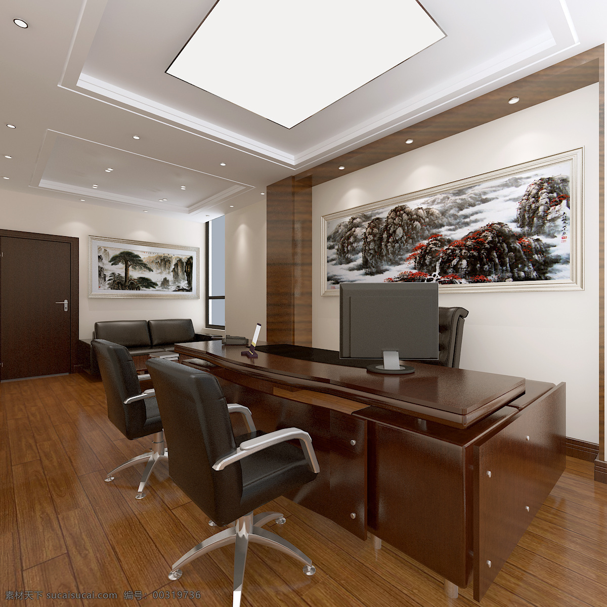 总经理办公室 办公室 经理室 老总办公室 效果图 室内设计 办公空间 办公 3d设计 3d作品