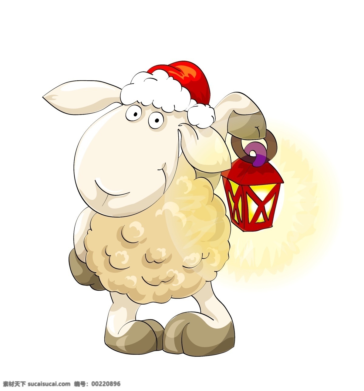 卡通 绵羊 灯笼 可爱 节日素材 2015羊年