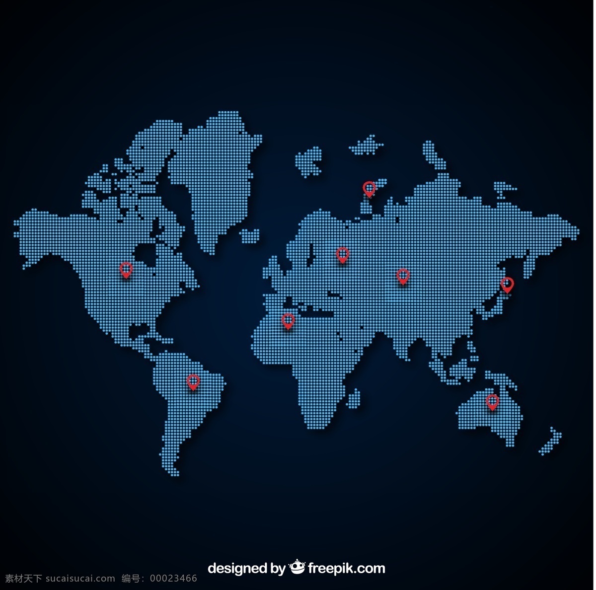 点缀世界地图 摘要世界地图 世界地图 蓝色 点 全球 指针 国际 星罗棋布 黑色