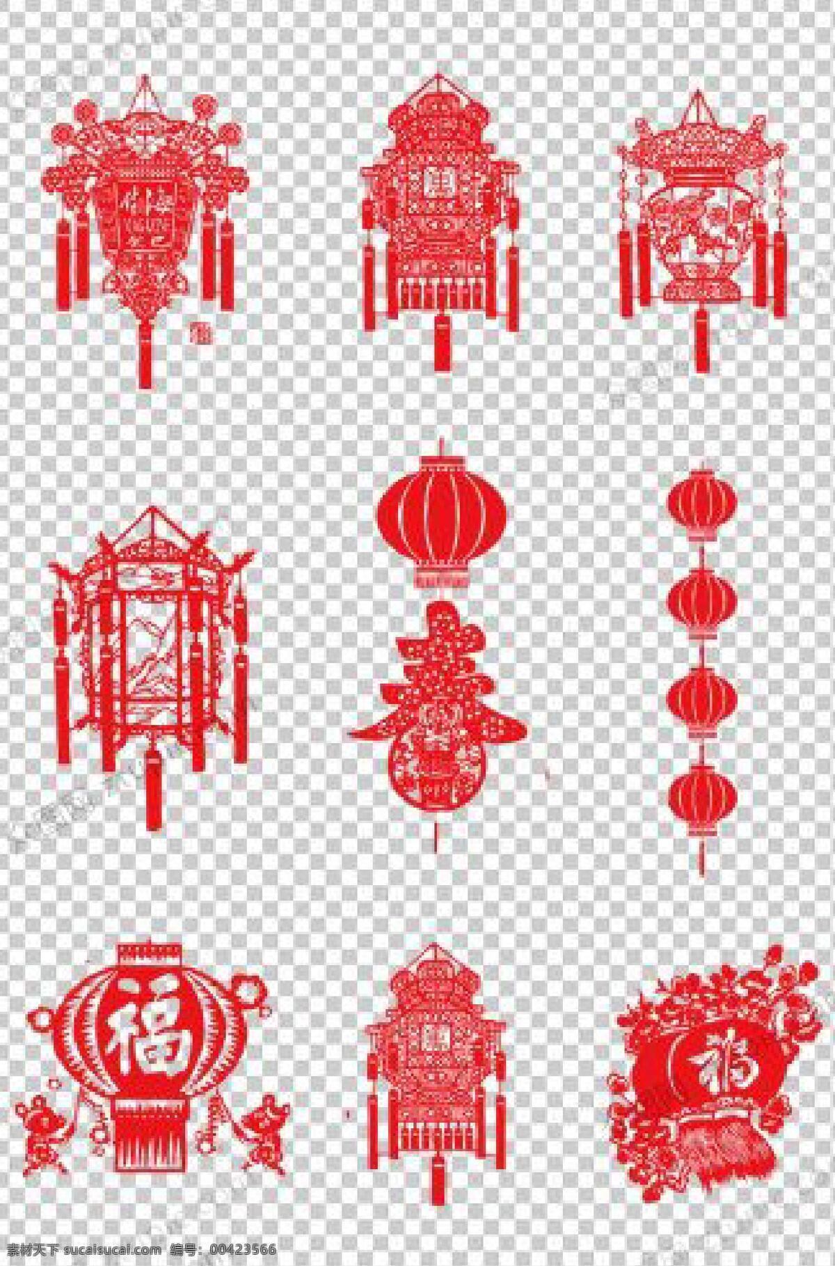 春节剪纸 春节 红色 吉祥 祝福 过年 剪纸 文化艺术 节日庆祝