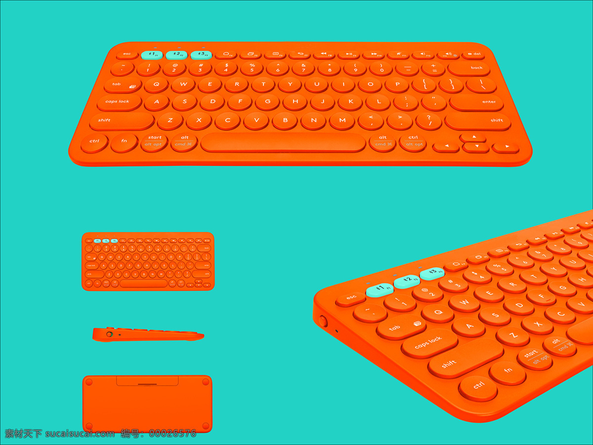 橙色 键盘 产品 创意 电脑