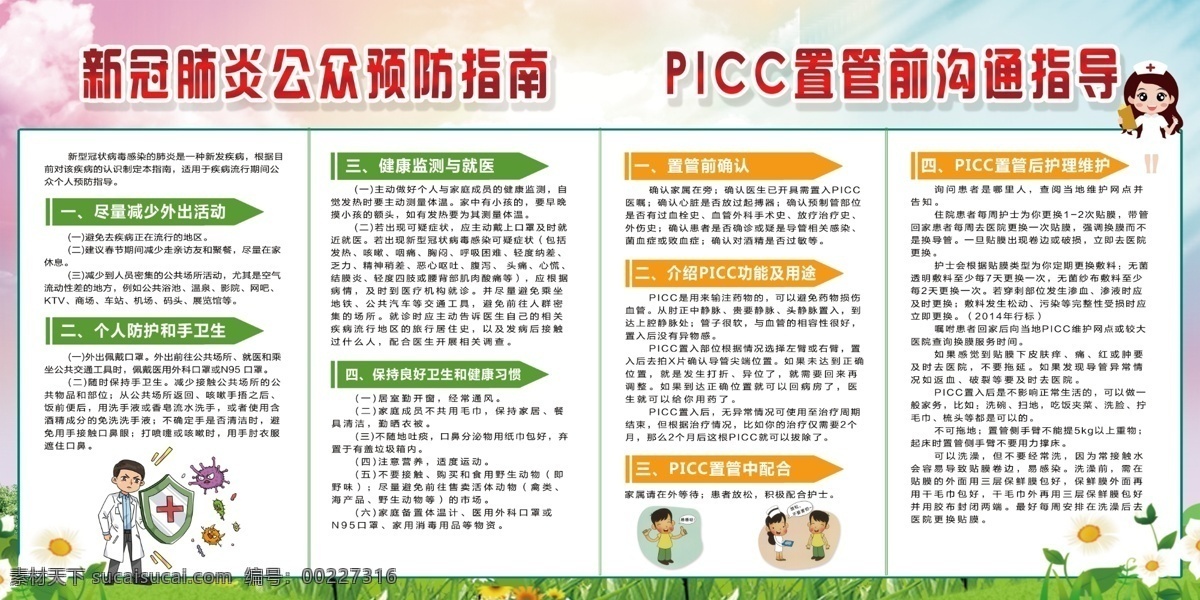 防疫展板 防疫公告 防疫画面 picc 预防指南 ps文件 宣传栏 防疫宣传栏 党建 和各类展板