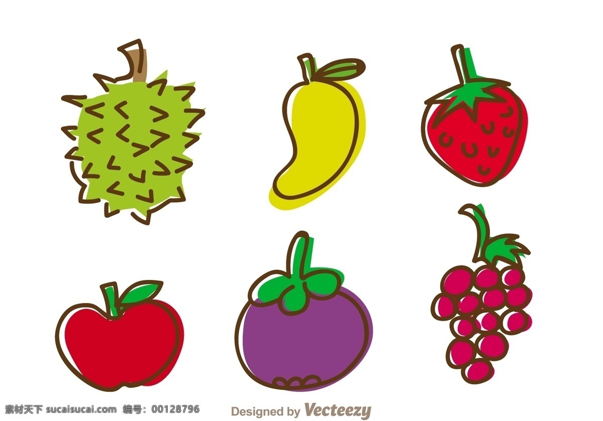 食物图标 扁平化食物 食物 美食 美食插画 矢量素材 图标 美食图标 水果图标 手绘水果