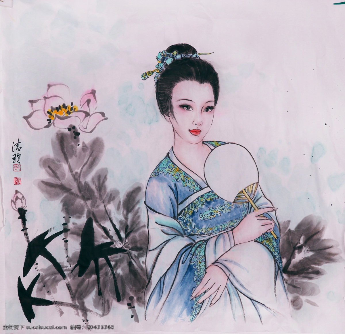 郑 清 珍 仕女图 郑清珍 仕女 美女 现代 肖像 中国画 绘画 文化艺术 绘画书法