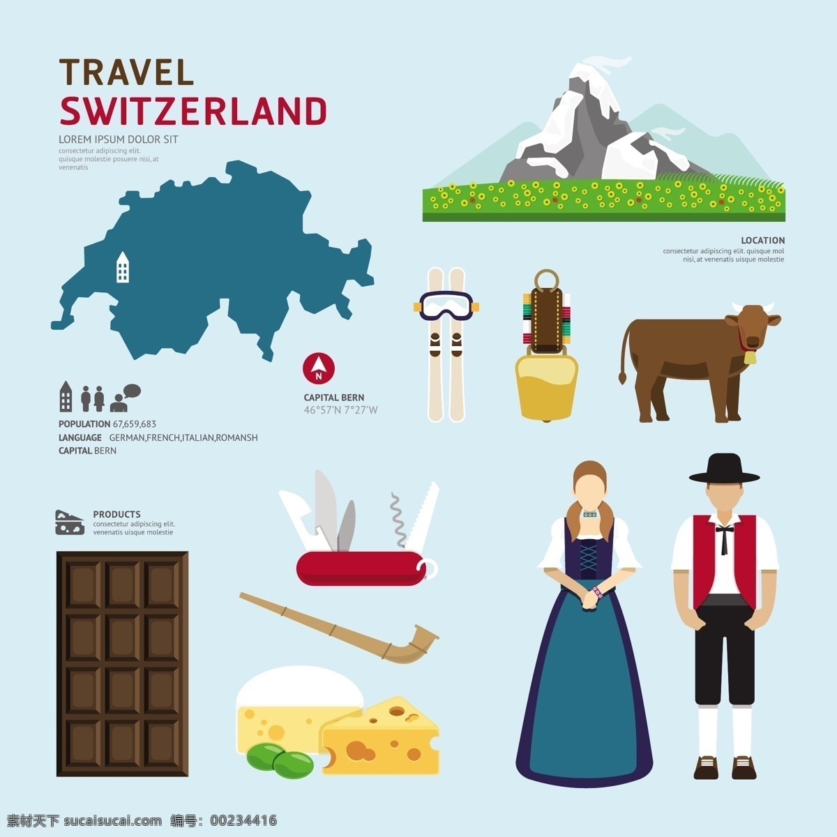 瑞士旅游元素 瑞士旅游 瑞士元素 瑞士主题 国际旅游 国际 瑞士景点 出国旅游 瑞士风情 瑞士文化 阿尔卑斯山 瑞士军刀 奶酪 巧克力