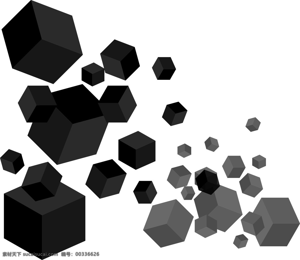 黑色 立体 方块 元素