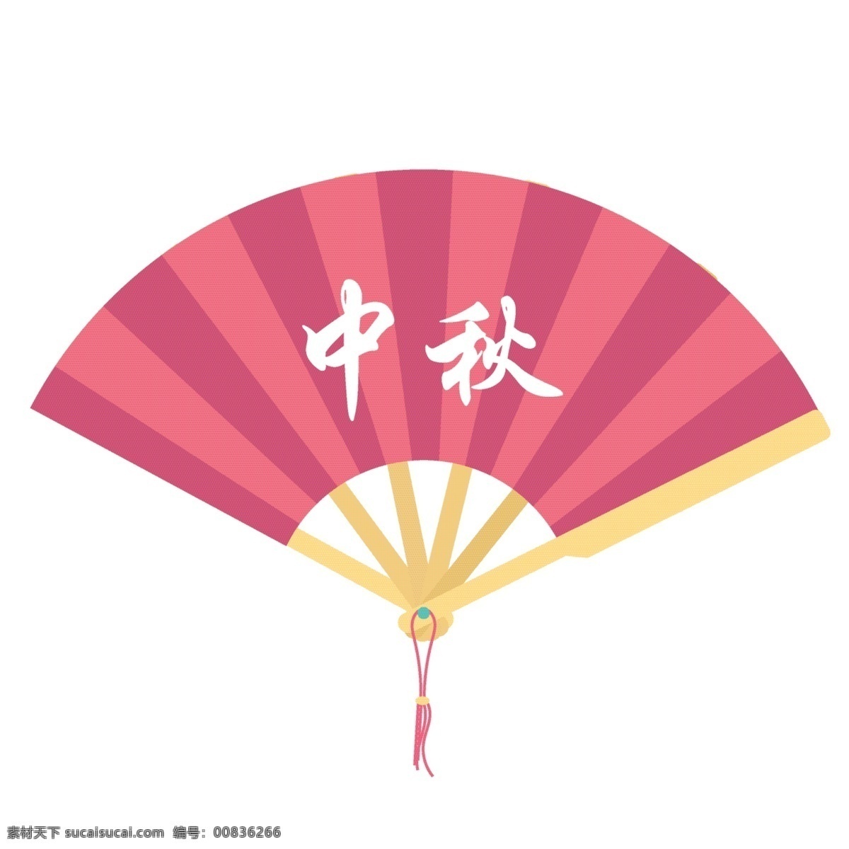 矢量图 手绘 中秋节 扇子 中国风 红色 复古 节日 中秋 春节 喜庆