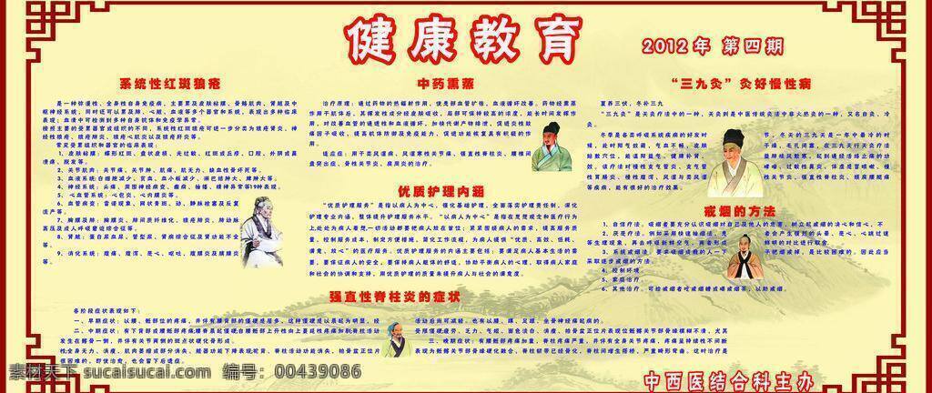 健康教育展板 展板模板 中医 知识 宣传栏 矢量 模板下载 中西医结合科 海报 其他海报设计