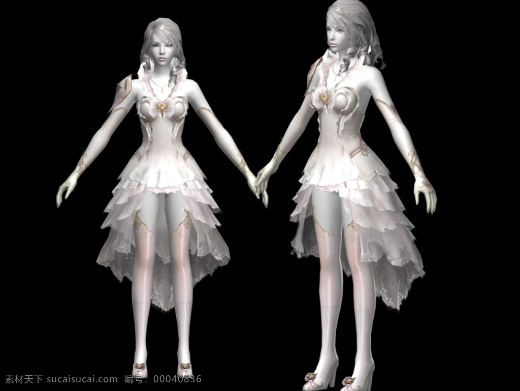 婚纱 新娘 角色 模型 人物 3d模型素材 游戏cg模型
