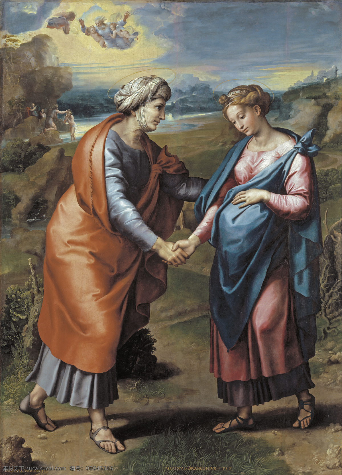 意大利 画家 拉斐尔 raphael 古典 人物 油画 装饰画 ca visitation the 文艺复兴 古典主义 装饰素材