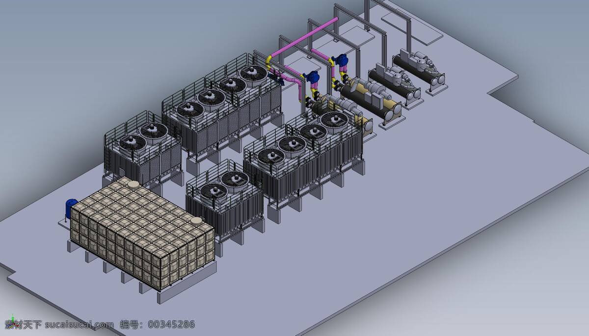 冷水机组 工业设计 机械设计 建筑 3d模型素材 建筑模型
