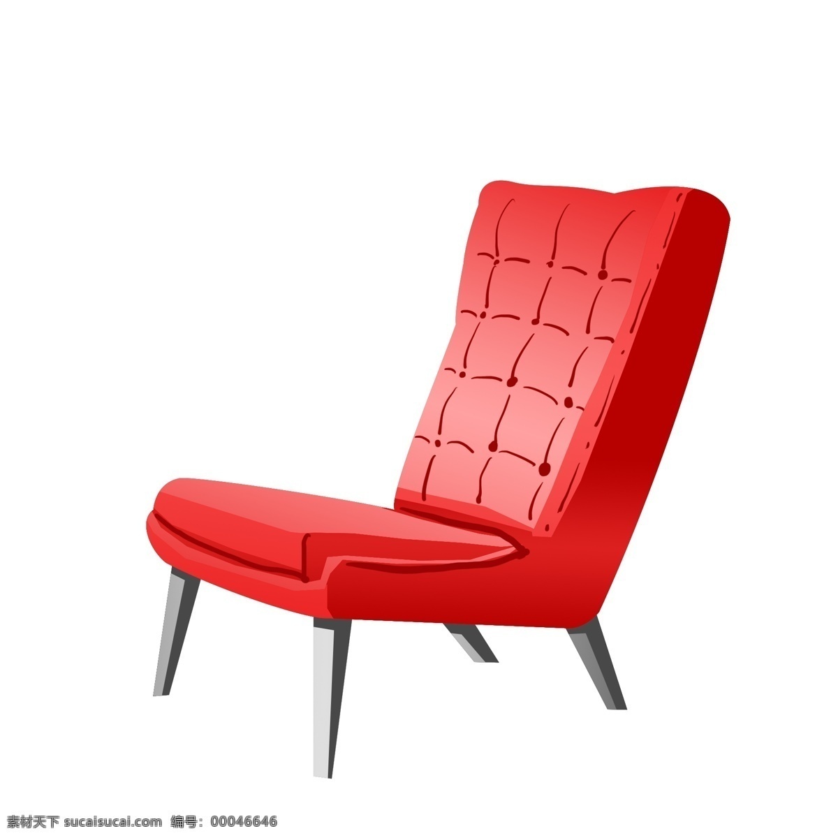 手绘 红色 沙发 插画 红色沙发 沙发躺椅 家具 沙发插图 皮质沙发椅子 手绘沙发椅子 沙发椅子插画