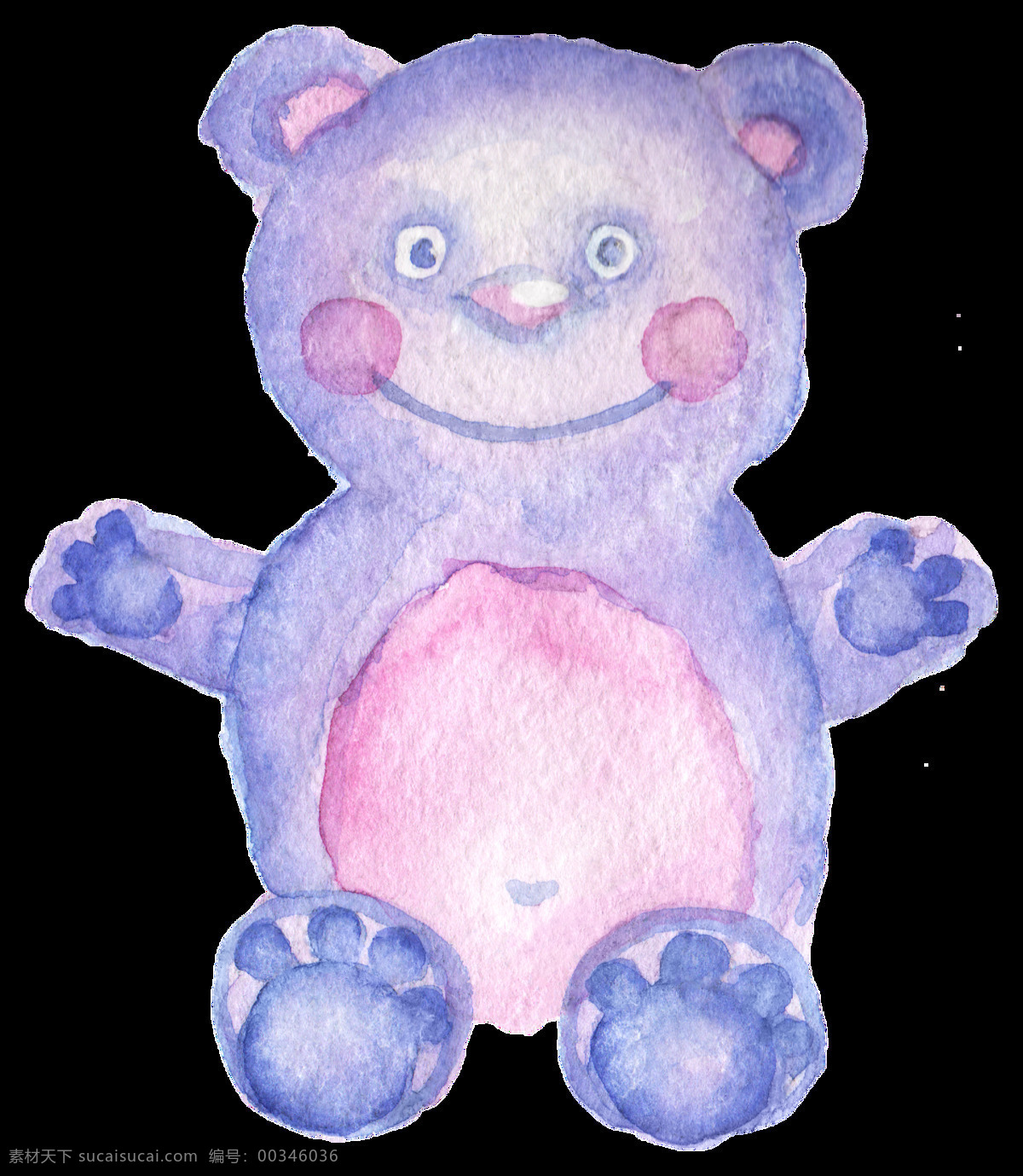 紫色 大熊 卡通 透明 抠图专用 装饰 设计素材