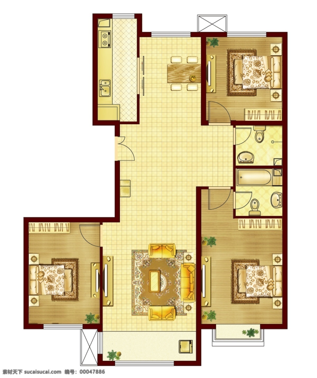 分层 厨房 床 地板 户型 花 家具 淋浴 填充 模板下载 户型填充 填充素材 沙发 露台 椅子 卫生间 马桶 源文件 家居装饰素材 室内设计