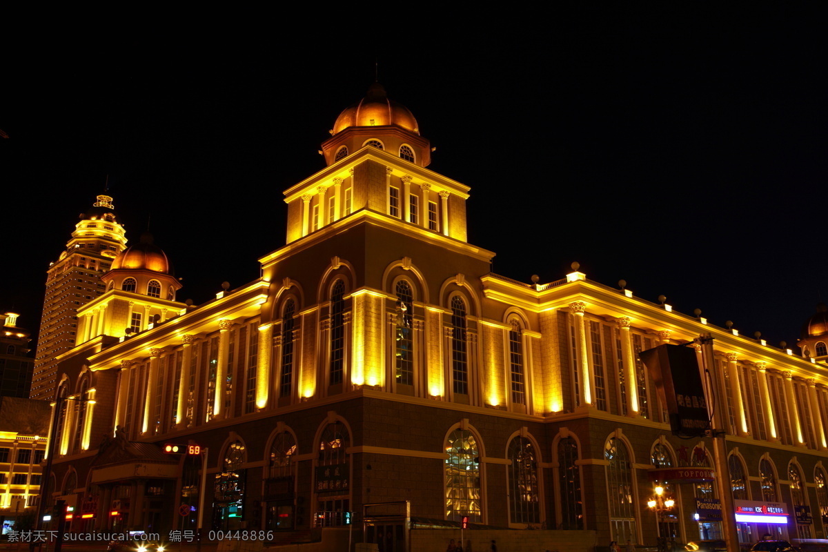 满洲里夜景 内蒙古自治区 呼伦贝尔 满洲里市 建筑 灯光 夜色 建筑景观 自然景观