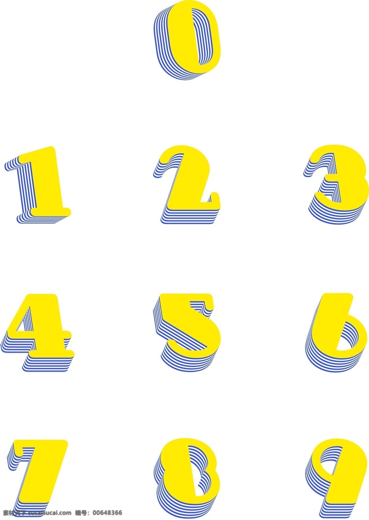 波普 风 条纹 撞 色 d 立体 数字 立体数字 2.5d 数字0 撞色 波普风