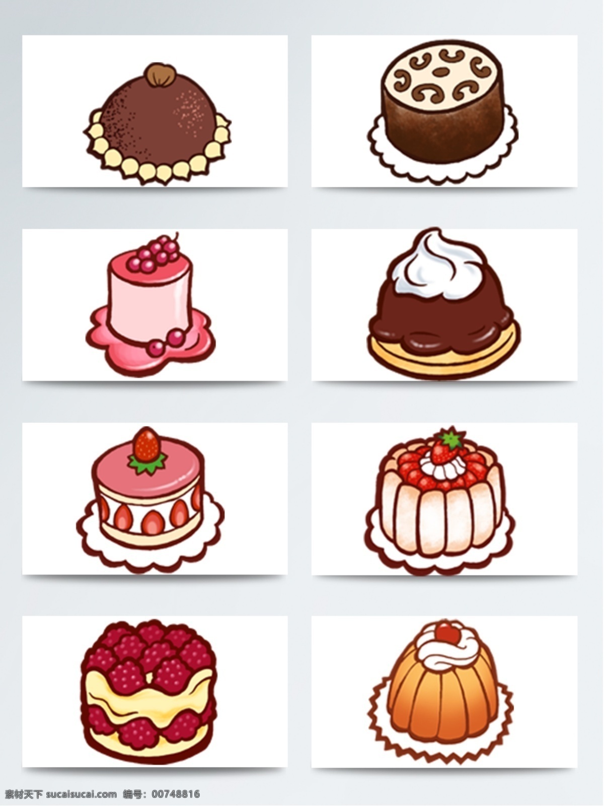 不同 种类 蛋糕 甜点 图标素材 蛋糕甜点 蛋糕甜点美食 美食图标 美味甜点 甜点素材