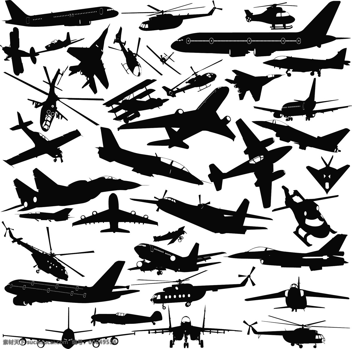 飞机剪影矢量 飞机 剪影 矢量 黑色 各种 现代科技 交通工具