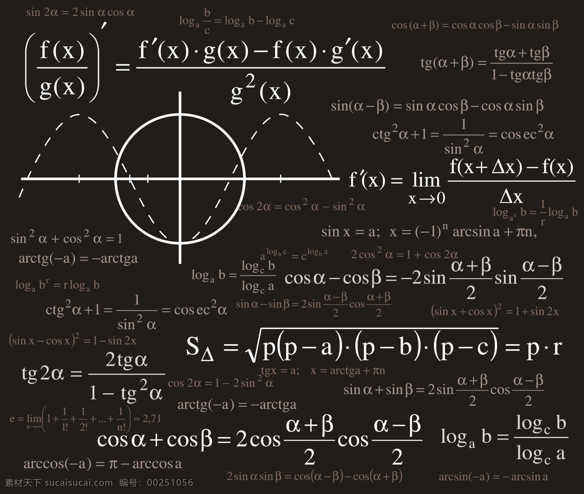 数学 黑板 公式 矢量图