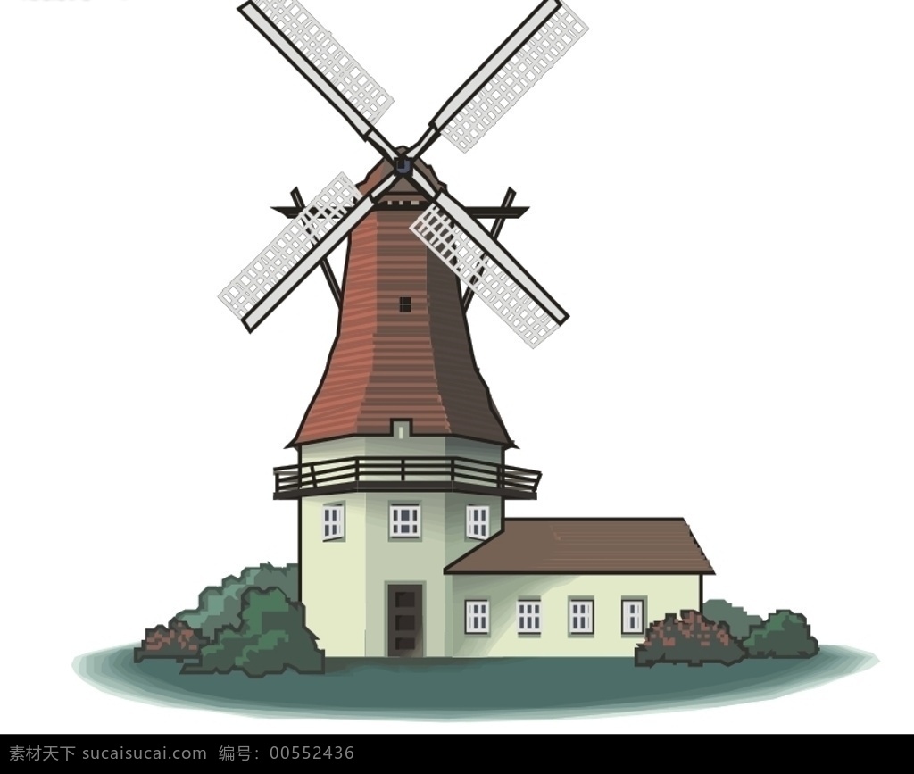 荷兰 风车 磨坊 建筑 屋顶风车 塔式建筑 背景 底图 绿草地 外国风景 风景 建筑家居 传统建筑 矢量图库
