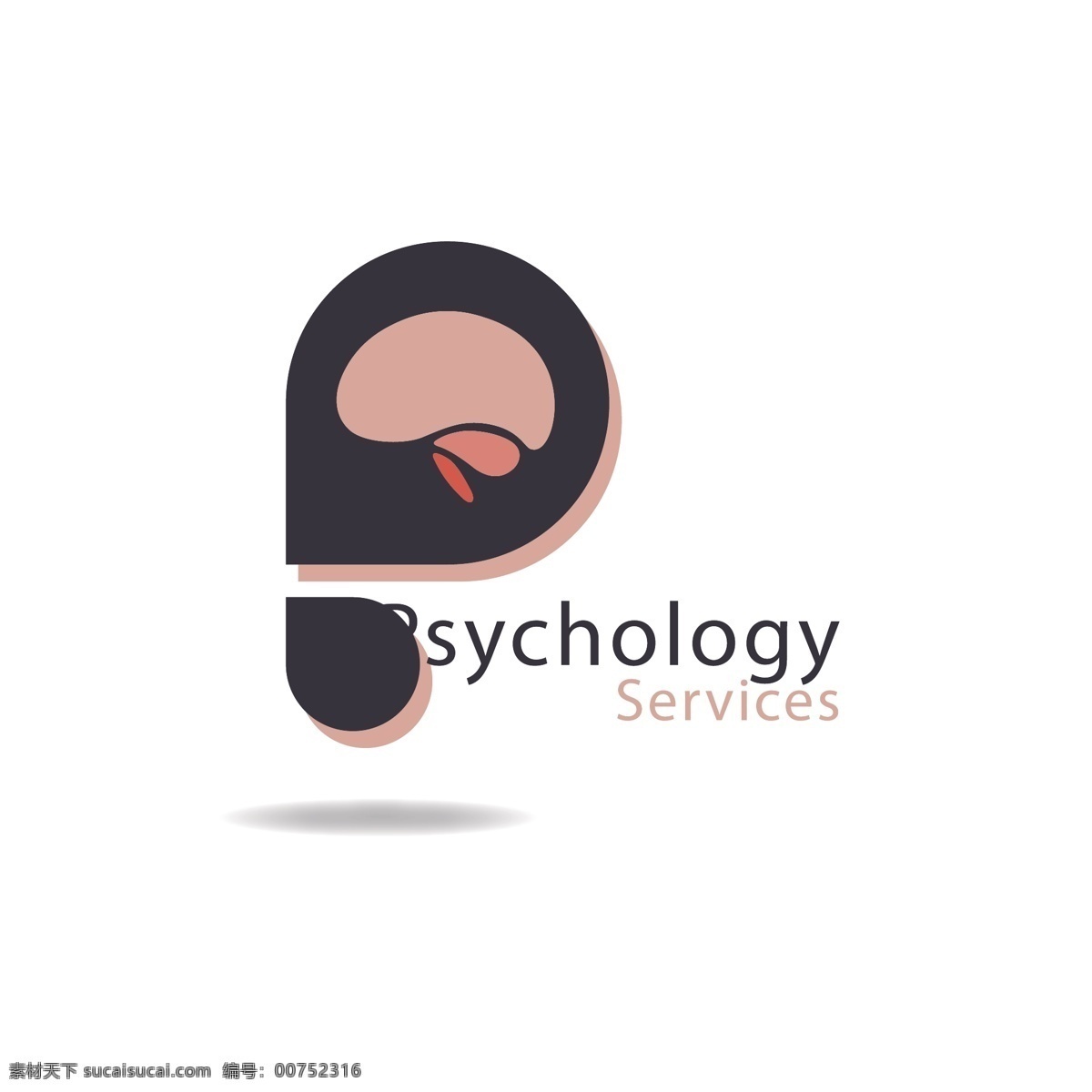psychology 抽象 图形 logo 模板 心理学 商标 logo模板 p