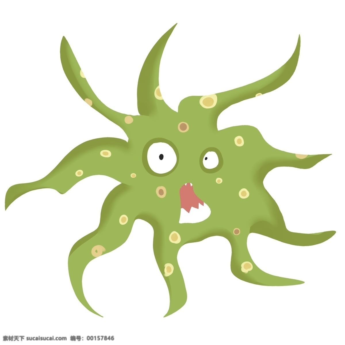 绿色 有害 细菌 插画 绿色的细菌 有害细菌 卡通插画 细菌插画 病菌插画 有益细菌 怪物的细菌