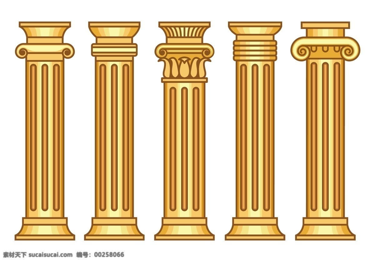 矢量 金色 罗马 柱子 矢量柱子 金色柱子 罗马柱子 罗马柱 矢量罗马柱 矢量素材