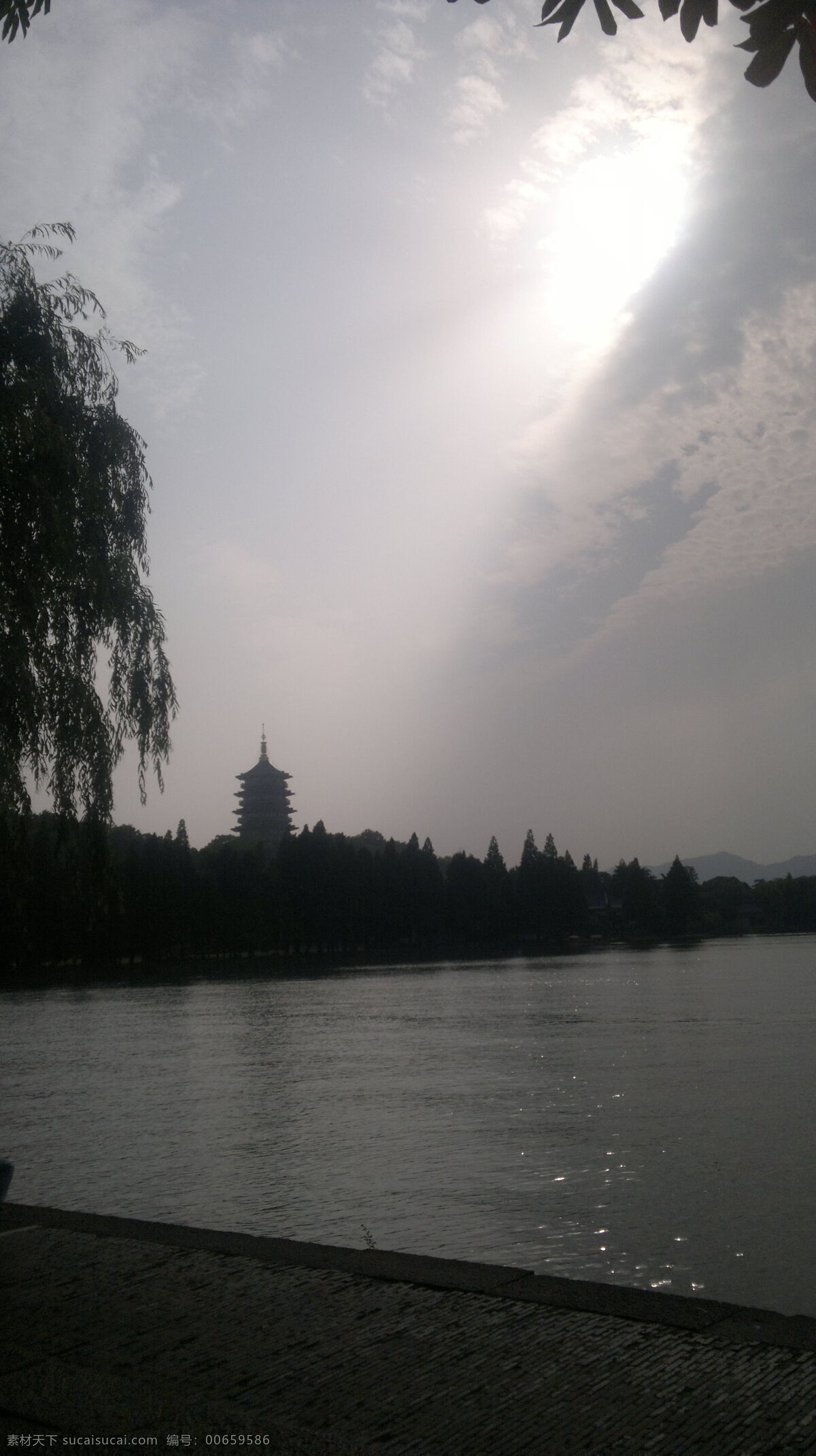 雷峰塔 杭州 风景图片 杭州风景 西湖 苏堤 白堤 风景名胜 自然景观 黑色