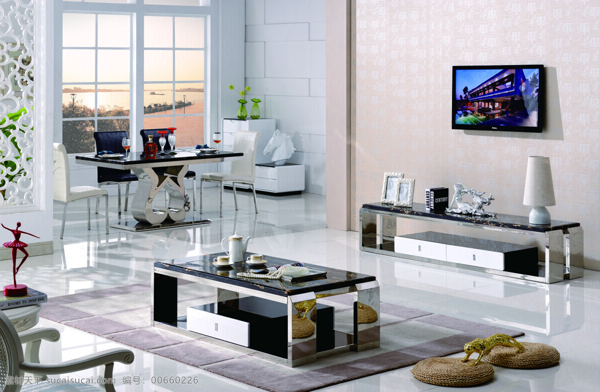 现代客厅 现代 家具 茶几 电视柜 客厅 场景 休闲 现代场景 环境设计 室内设计