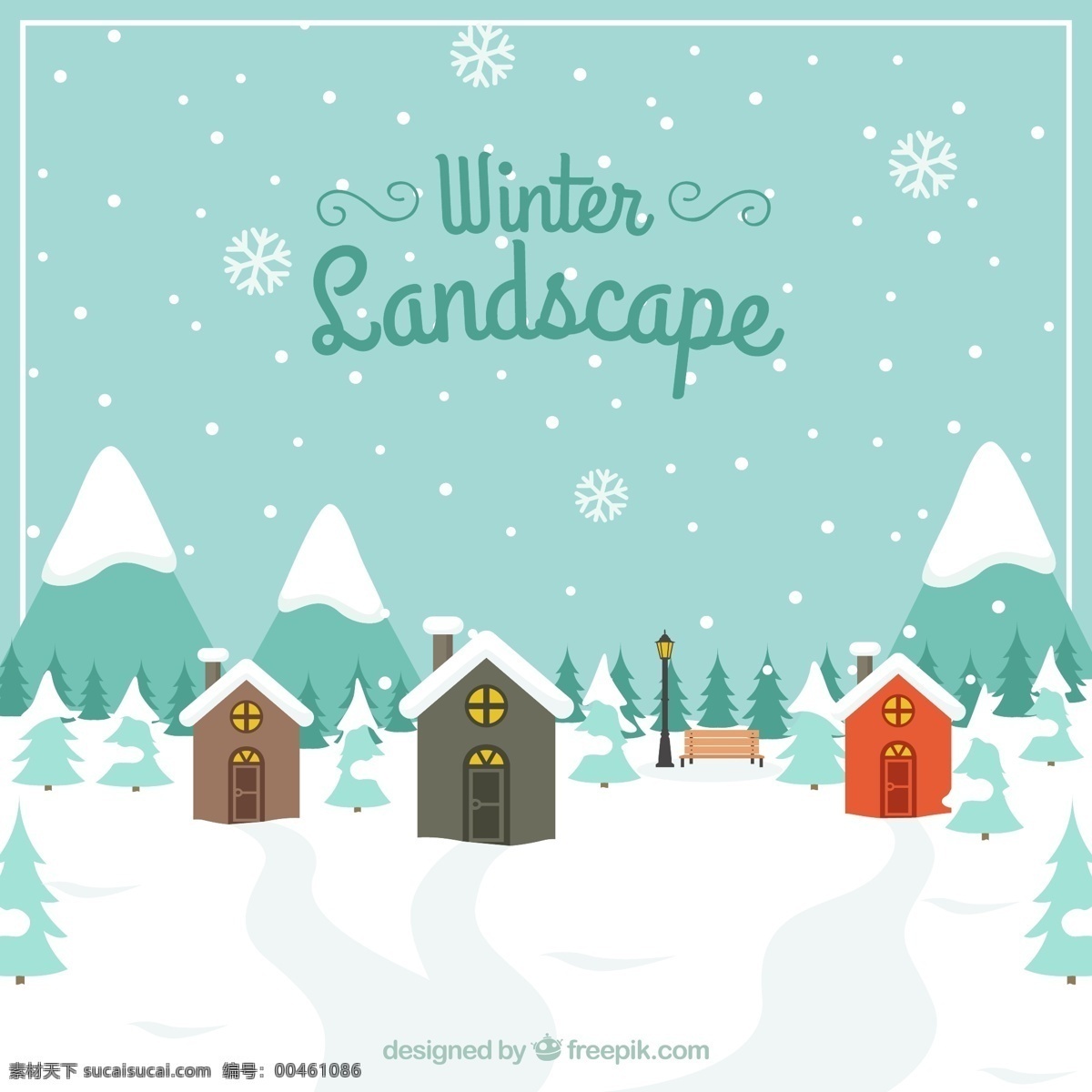 冬季景观 圣诞节 家 自然 新的一年里 雪 冬天 景观 庆祝节日 新自然村 年 房屋 季节 节日 十二月 白色