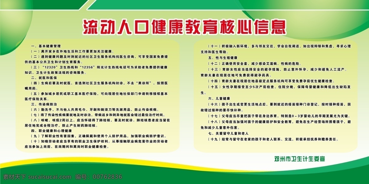 计生委 计划生育 清新背景 中国公民 流动人口教育 健康教育展板 室内广告设计