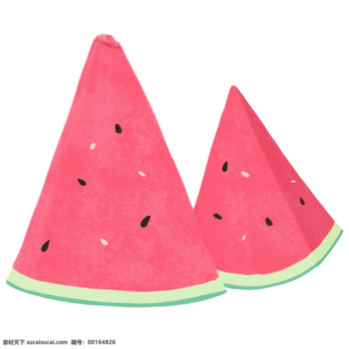 切开 两 块 西瓜 夏天 夏季 水果 三角形 两块 清新