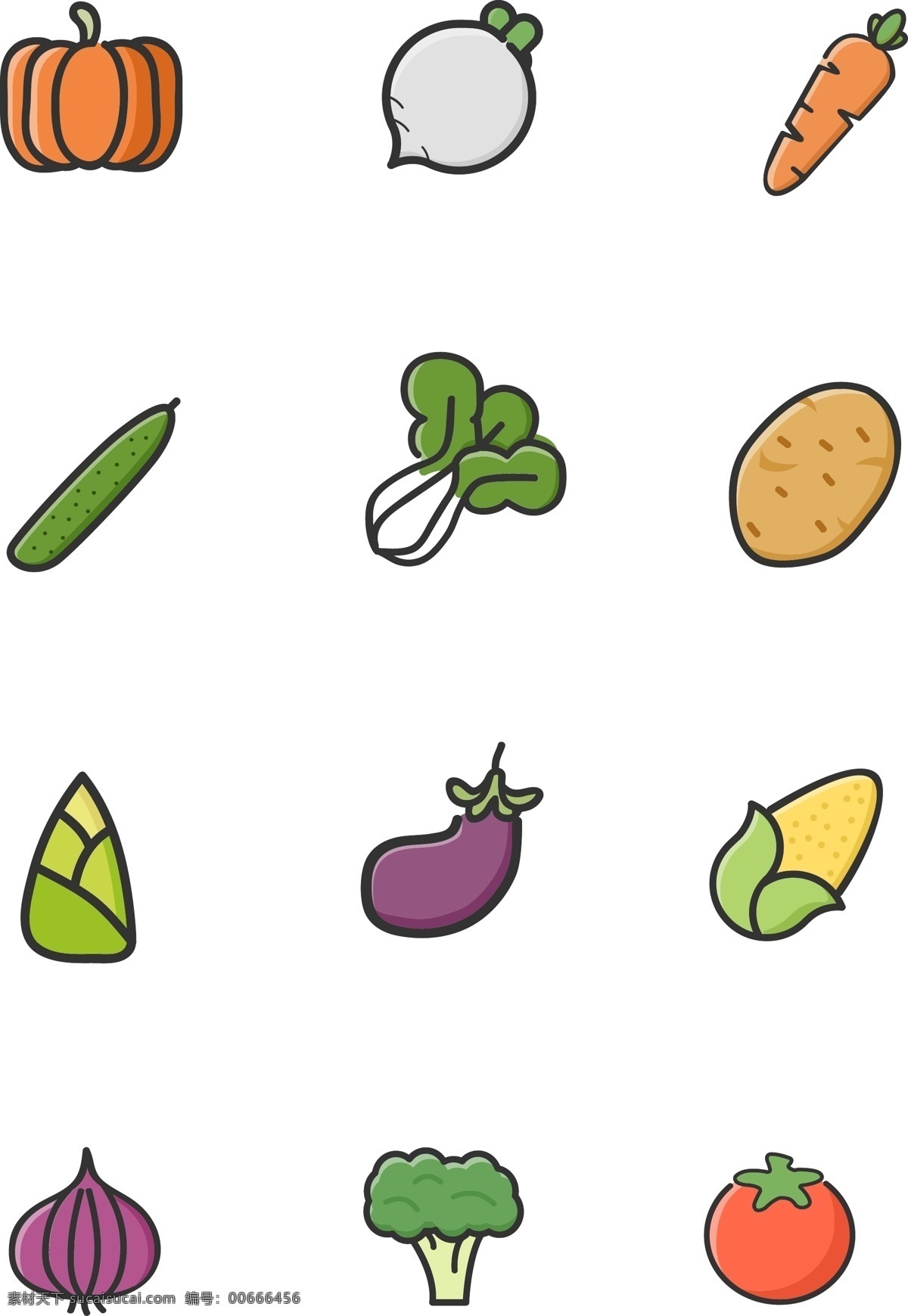 可爱 简约 蔬果 多彩 矢量 精品 图标 元素 精品蔬果