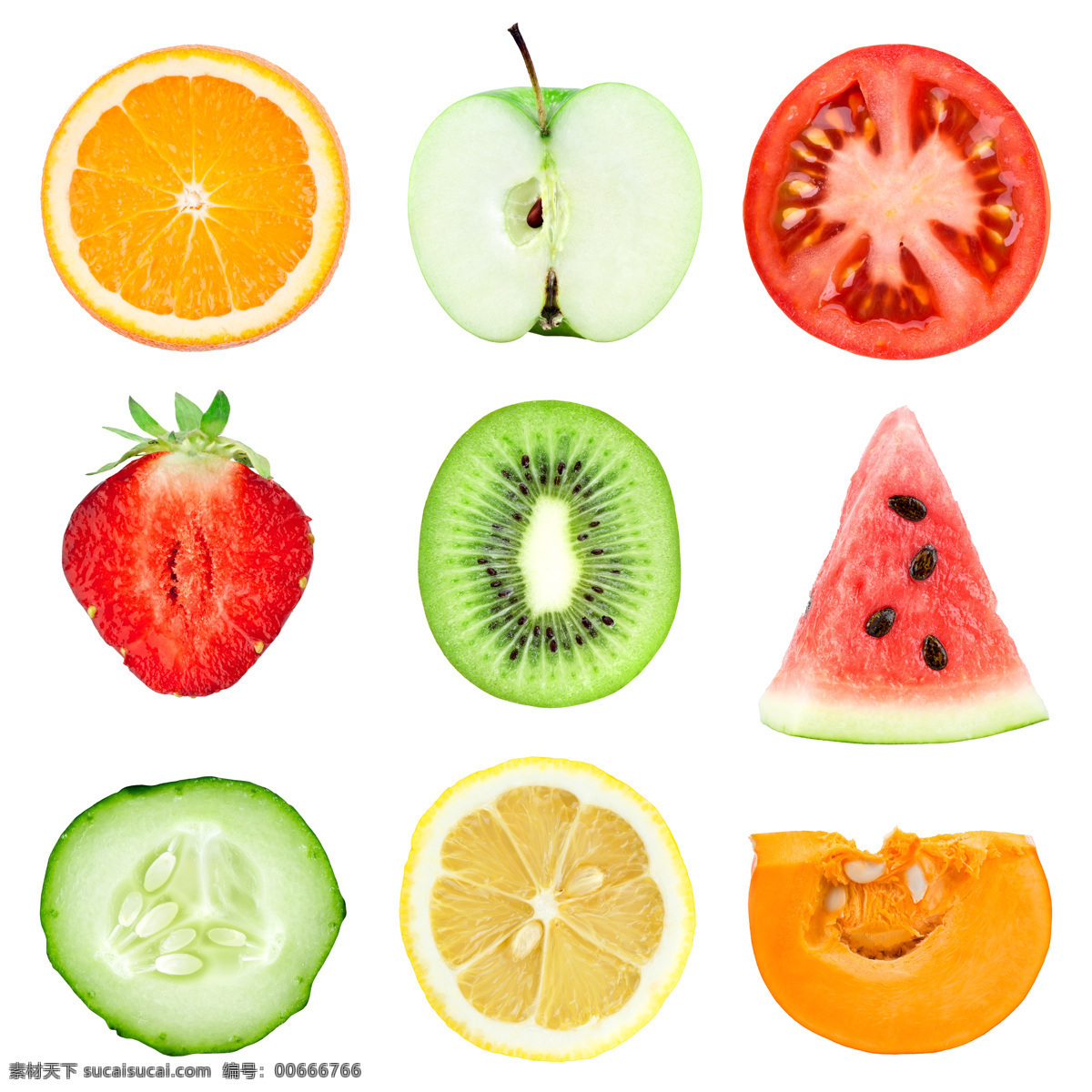 切开 水果 柠檬 苹果 西红柿 草莓 猕猴桃 西瓜 水果摄影 水果素材 水果图片 餐饮美食