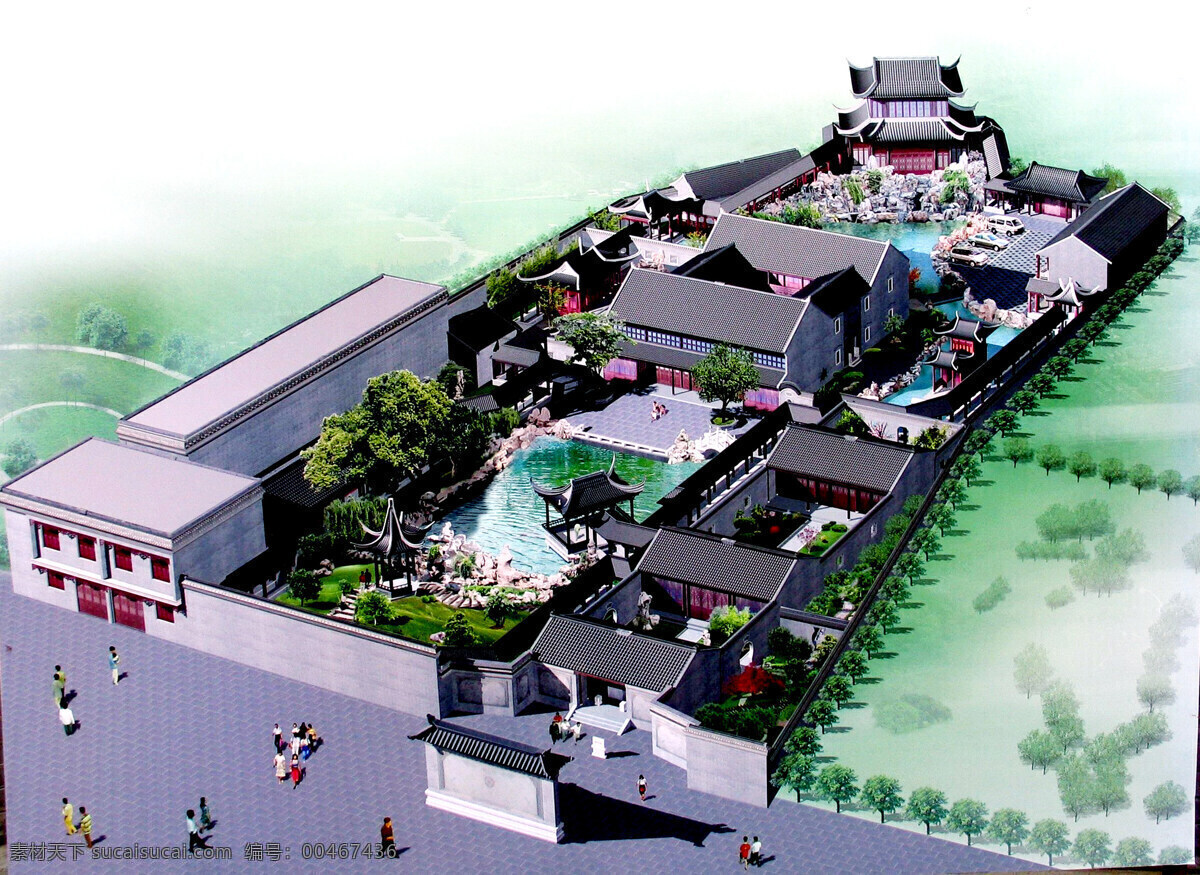 中国 古典 园林 鸟瞰 中国古典园林 鸟瞰图 园林景观 园艺设计 房地产设计 建筑设计 3d 效果图 环境家居