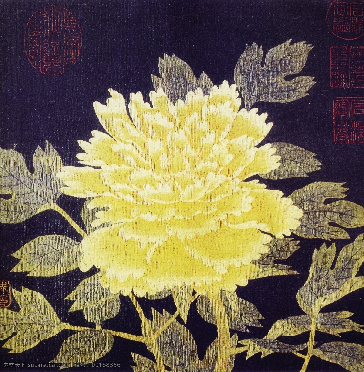 花鸟 国画 分层 源文件 古董 古画图片 花鸟国画 中国 传统 元素 整合 中华刺绣 文化艺术