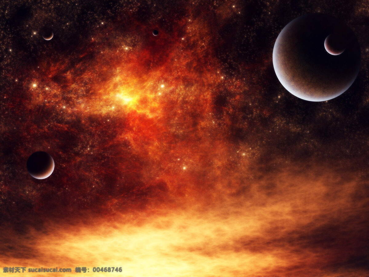 宇宙 星云 3d设计 红色 科幻 太空 星球 星星 宇宙星云 行星 3维贴图材质 psd源文件