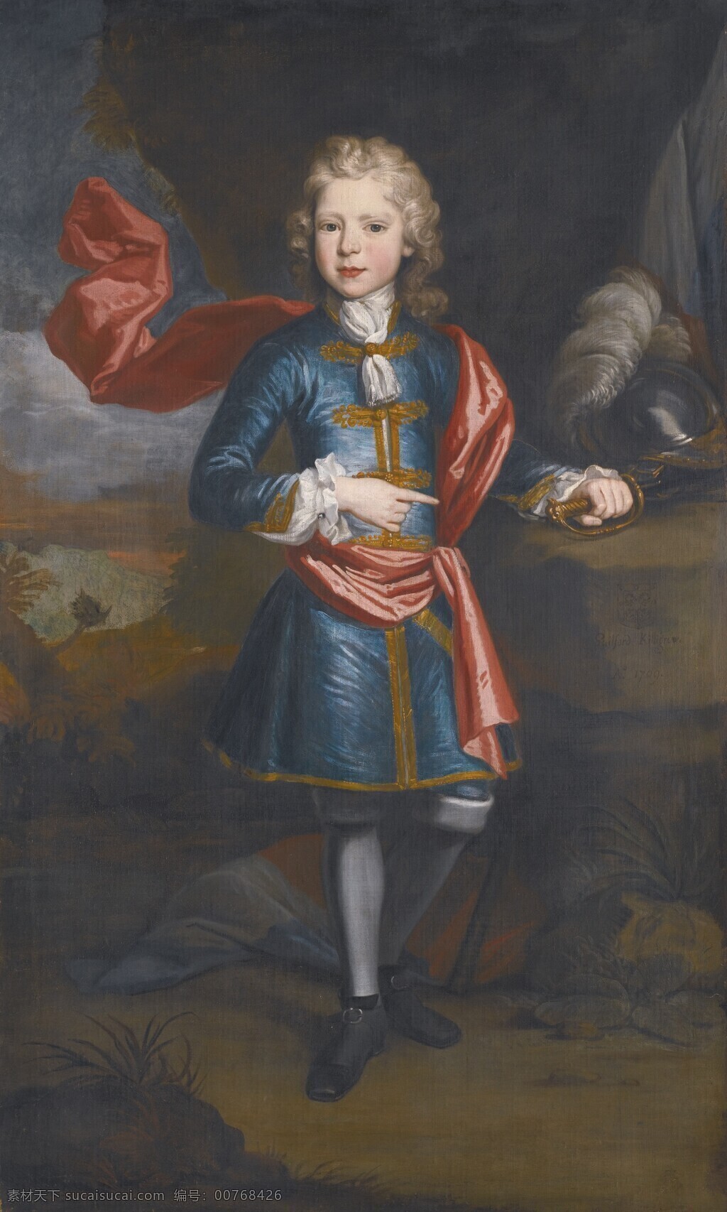 贵族男孩 贵族之家 全身画像 盔甲 18世纪 古典油画 油画 绘画书法 文化艺术