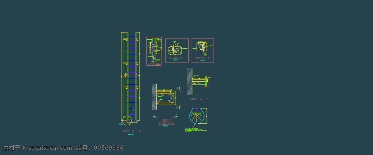 金属 梯 工业设计 3d模型素材 建筑模型